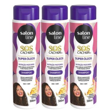 Imagem de Kit 3 Und Shampoo Salon Line Sos Cachos Nutritivo Cabelos Opacos 300ml