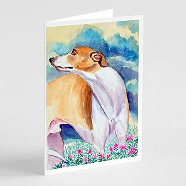 Imagem de Caroline's Treasures 7220GCA7P Cartões Whippet e Envelopes Pacote com 8, 7 x 5, multicolorido