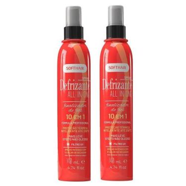 Imagem de Kit 2 Protetor Térmico Cabelo Spray Defrizante All In One 10 em 1 Soft