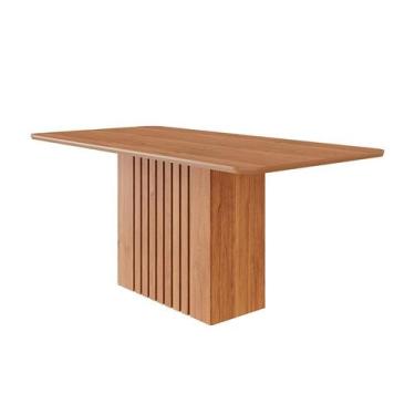 Imagem de Mesa de Jantar Retangular com Tampo MDF Ana Cinamomo 180 cm - Modern