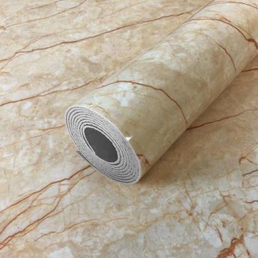 Imagem de Placa Vinilico 3D Revestimento Adesivo Lavavel Marmore Crema Valência 