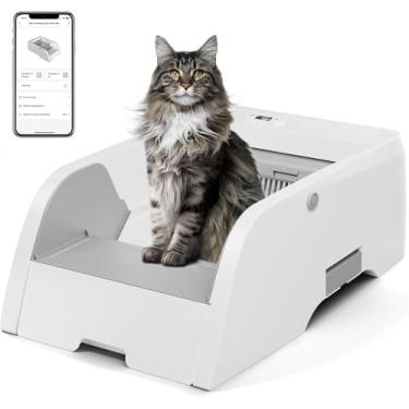 Imagem de Caixa de Areia Autolimpante, Caixa de Areia para Gatos Automática Atualizada, Autolimpante, Antibeliscão e Caixa de Areia Elétrica Inodora
