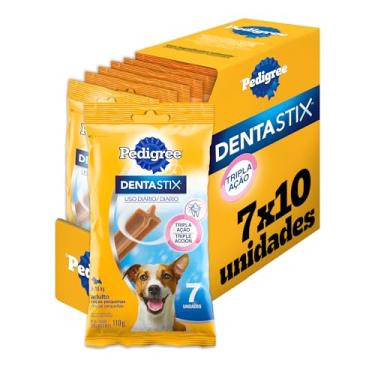 Imagem de Pack Petisco Pedigree Dentastix Cuidado Oral Para Cães Adultos Raças Pequenas - 10 x 7 Unidades