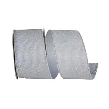 Imagem de Reliant Ribbon Fita de borda metálica brilhante brilhante com fio, prata