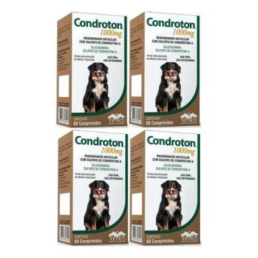 Imagem de 4 Condroton Regenerador Articular 60 Comp. 1000mg Original - Vetnil