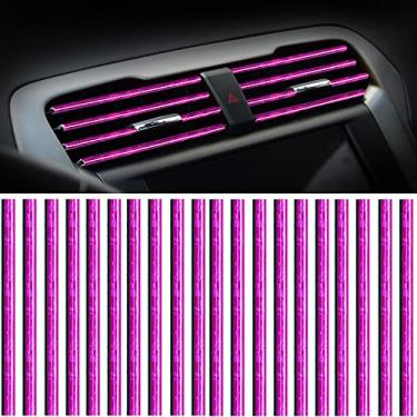 Imagem de MINGZAIQIPEI Saída de ventilação de carro acabamento interior do carro acabamento de moldagem de ar condicionado carro saída de ventilação acabamento cromado PVC interior do carro acabamento de saída