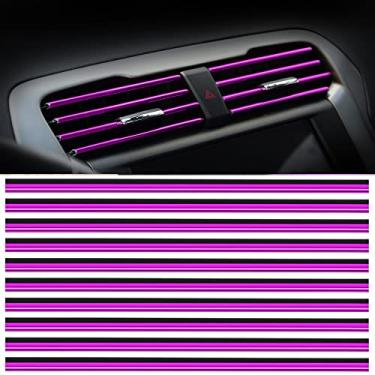 Imagem de MINGZAIQIPEI Saída de ventilação de carro acabamento interior do carro acabamento de moldagem de ar condicionado carro saída de ventilação acabamento cromado PVC interior do carro acabamento de saída