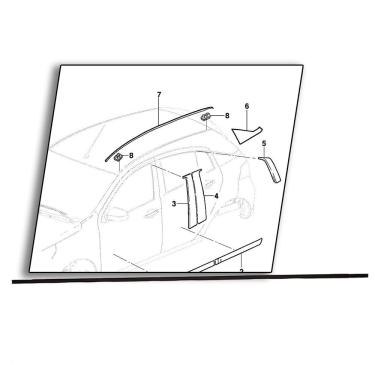 Imagem de Pingadeira Trilho Teto Lado Esquerdo Pecas Genuinas Gm Agile 2009 A 2014