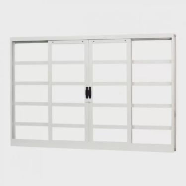 Imagem de Janela de Aço de Correr 100x150cm 4 Folhas com Vidro Liso Minas Sul mgm