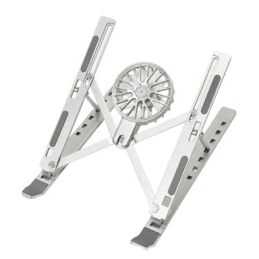 Imagem de Suporte para laptop Suporte para refrigerador de laptop para mesa, suporte dobrável portátil para laptop com ventilador para tablet de 16 a 18 polegadas, laptop e notebook Elevador para laptop(Silver,