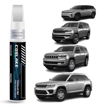 Imagem de COSLAKE Tinta de retoque de carro (Silver Zynith(PSE/SSE)) para Jeep, kit de reparo de arranhões de pintura de carro, solução rápida e fácil de reparar, caneta removedora de arranhões 2 em 1 com cor