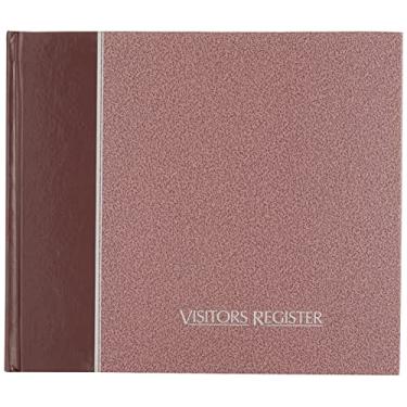 Imagem de National Livro de registro de visitantes, capa dura, encadernação costurada, marcador de fita, 21,6 cm x 25,1 cm, 64 folhas de log-in, vinho (57803)