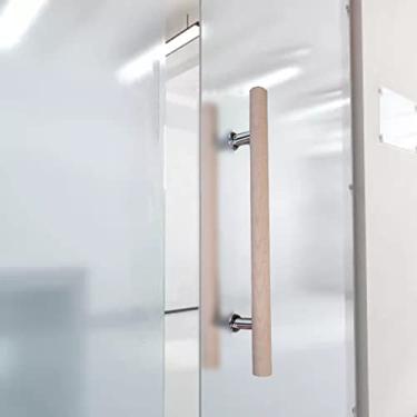 Imagem de Alça para porta de correr de celeiro alças redondas de dois lados para portas de celeiro, portas de entrada de fazenda, portas de galpão, maçaneta de madeira, fácil de instalar (tamanho: 80 cm de