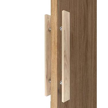 Imagem de Manípulo da porta de correr de vidro, puxador de madeira de carvalho para sala de sauna, garagem, escritório, maçanetas longas retangulares simples de dupla face (cor: largura 8 cm/3,1 polegadas