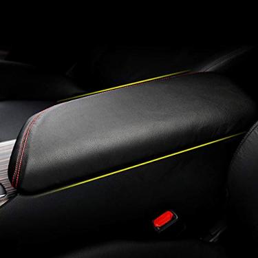 Imagem de XITER Protetor de capa para apoio de braço do carro, 1 peça para console central de couro para Toyota Camry 2018-2021, suporte de braço para console central acessórios interiores (pontos vermelhos)