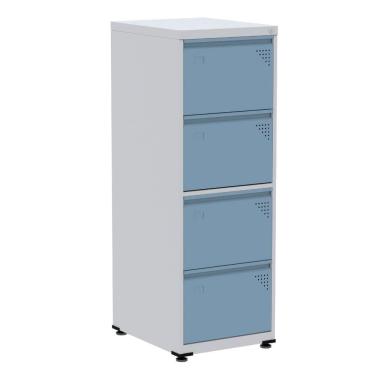 Imagem de Armário de Arquivo de Aço Pandin 4 Gavetas gavetas Cinza/Azul Dali