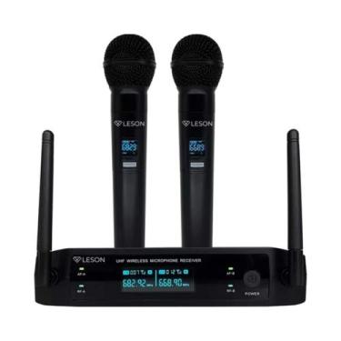Imagem de Microfone Duplo sem Fio LS962 Preto 96 Canais Profissional Leson - 2AM