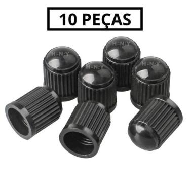 Imagem de Tampa Válvula Bico Pneu Preto Carro Moto Plástico 10 Peças - Rotta 376