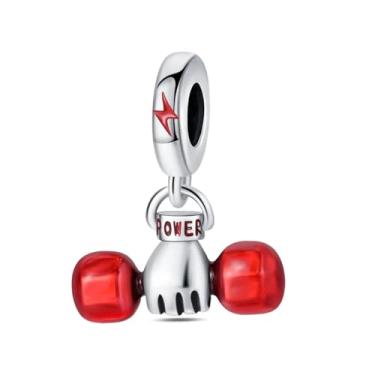 Imagem de Série Esportiva Halteres Badminton Futebol Contas de Pingente Pulseiras Faça Você Mesmo Presentes de Aniversário Joias Finas (PAC877)