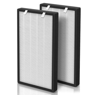 Imagem de Filtro de substituição HSP003 compatível com filtros de purificador de ar de filtragem dupla HSP003, limpador de ar HEPA verdadeiro 2 em 1 para salas grandes e casa, carbono para remover odor, 2 peças