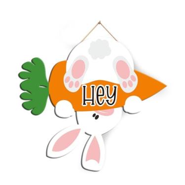 Imagem de Denylo pro Placa De Madeira Para Pendurar Na Páscoa, Coelho, Ei, Boas-Vindas, Decoração Porta, Fazenda Rústica, Primavera, Feriado, Casa, Cafeteria, Padaria, Fazenda, Janela