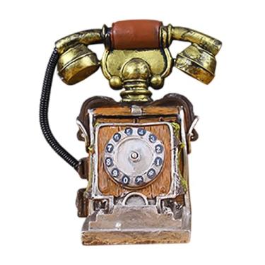 Imagem de Ｂｅｓｇａ Modelo de telefone Telefone antigo estatueta criativo, com fio, telefone de mesa, decoração de parede estátua Telefone rotativo vintage para decoração, E01