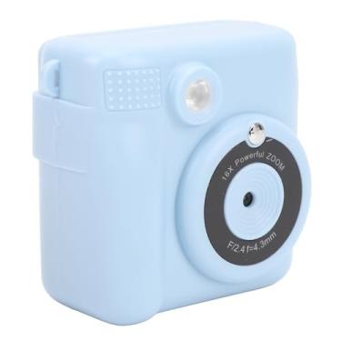 Imagem de Câmera Digital 1080p, Câmera de Impressão Instantânea Multifuncional Tela de 2,4 Polegadas para Fotografia (Azul)