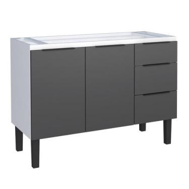 Imagem de Gabinete de Cozinha Montado em Aço Preto 117cm Jupiter Cozimax