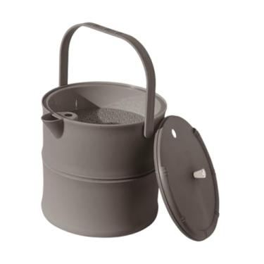 Imagem de ＫＬＫＣＭＳ Lixo do balde de águas residuais de chá de chá pode grande resíduo filtro portátil para acessórios de cerimônia com lixo de contêiner de filtro pode, Cinza