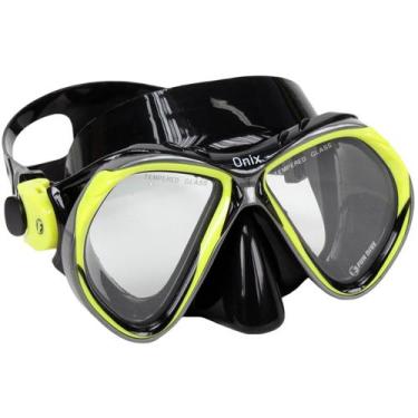Imagem de Mascara Óculos Onix Fun Dive - Mergulho Pesca Sub, Preto, Amarelo