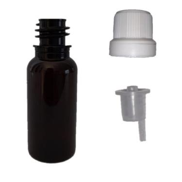 Imagem de Frasco Pet Âmbar Com Gotejador 20ml 20 unds Tampa Branca - Inpet