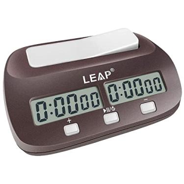 Imagem de LEAP Relógio de xadrez digital temporizador profissional para jogos de tabuleiro temporizador com função de alarme (loja oficial) vermelho acastanhado
