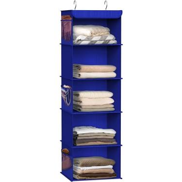 Imagem de Simple Houseware Organizador de armário para pendurar com 5 prateleiras, Dark Blue, 1