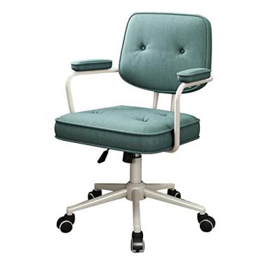 Imagem de Cadeira de escritório, cadeira de escritório em casa, tecido tecido, cadeira de mesa, braço médio, cadeira de computador, cadeira de rodas ergonômica ajustável (verde)