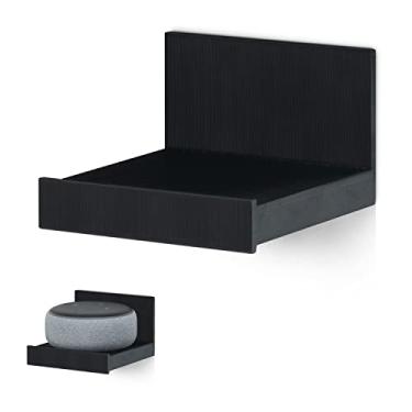 Imagem de Prateleira universal sem parafusos de 10 cm para câmera de segurança na nuvem, monitor de bebê, alto-falantes pequenos, eletrônicos e mais, sem ferramentas, fita VHB forte ajustável, fácil de instalar por Brainwavz (preto)