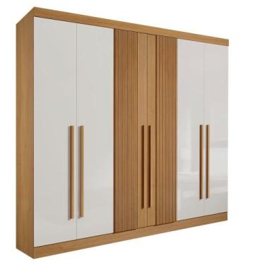 Imagem de Roupeiro 6 Portas Ripado 6 Gavetas com pés Da Vinci Plus - D Doro - D'