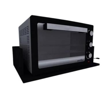 Imagem de Suporte Para Microondas e Forno Elétrico 35/36l MDF Preto 56x15x45 - F