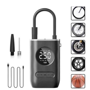 Imagem de Mini Compressor De Ar Para Pneus E Bolas Com Cabo Usb - Lippin