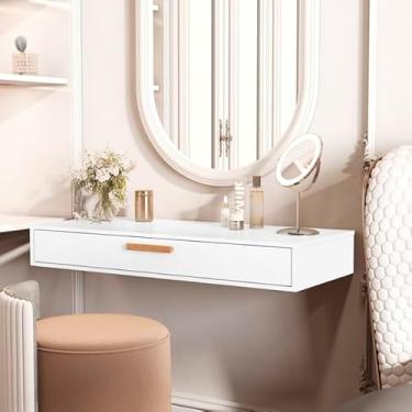 Imagem de Penteadeira, Escrivaninha, Rack e Aparador Suspenso Salinas Cor Branco - MJM Casa dos Moveis