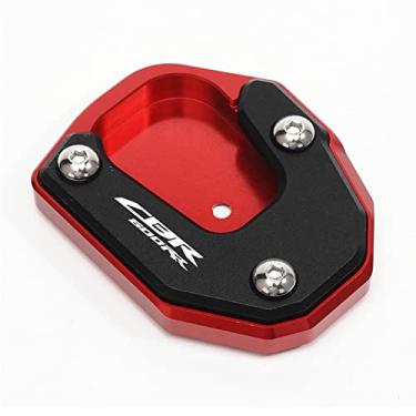 Imagem de Acc-Creativity Suporte de pé de motocicleta com ampliador lateral para placa de extensão compatível com Honda CBR600RR 2012-2021 (vermelho)