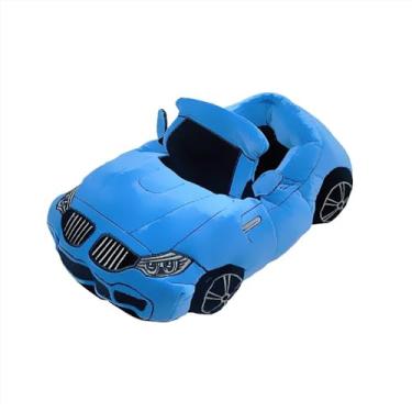 Imagem de Pantufa de Carro, Pantufas de Auto Divertidas, Chinelos de Pelúcia para Fã de Carros (Azul, BR, Adulto, Alfa, Único)