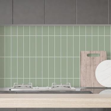 Imagem de Papel de Parede Adesivo Azulejo Metrô Verde Menta – Autocolante, Lavável – Rolo 50cm x 3m – Cozinha, Lavanderia e Banheiro