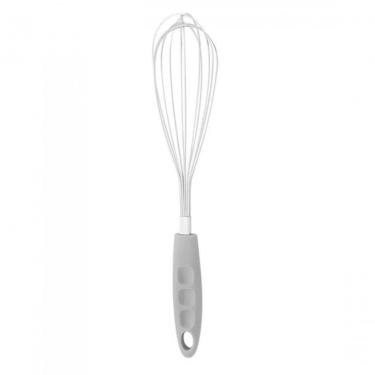 Imagem de Batedor De Ovos Fouet Inox Cabo Plástico Cinza 30,5Cm - Lyor