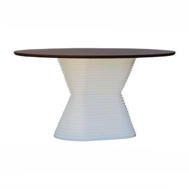 Imagem de Mesa De Jantar Apollo Tampo Oval 160x90cm Branco-amêndoa