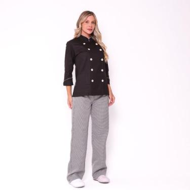 Imagem de Dolma Feminina manga 3/4 Tecido Brim Preto - Blink Jeans, P