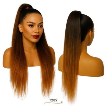 Imagem de Rabo de Cavalo Liso Ser Mulher Cabelo Yaki Straight Bio Vegetal Fibra 