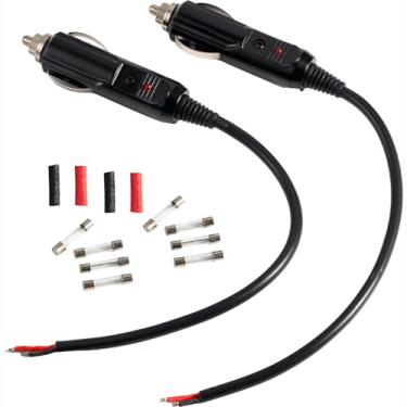 Imagem de X-Energy Cabo De Extensão Macho Para Acendedor Cigarros, 12-24 V, Com Fusível, Pacote 2, 1 Pé, 16 Awg, Adaptador Fusível 5A, 10A, 15A, 20A E Luz Led, Soquete Conector