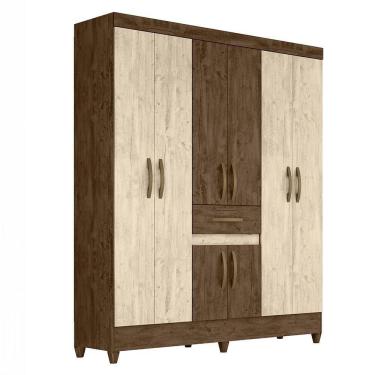 Imagem de Guarda Roupa Casal Portugal 8 Portas E 1 Gaveta Castanho/avelã - Moval