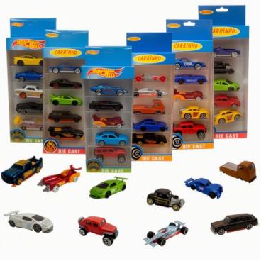 Imagem de Kit Carrinho De Ferro 5 Peças Estilo Miniaturas Colecionáveis Hot Cars