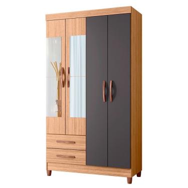 Imagem de Guarda Roupa âmbar Solteiro 4 Portas Com Espelho Albatroz Nature/titanium